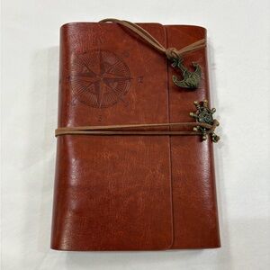 LUXURY Vegan Leather Bound Artisan Journal Travel Captain Yellow Pages